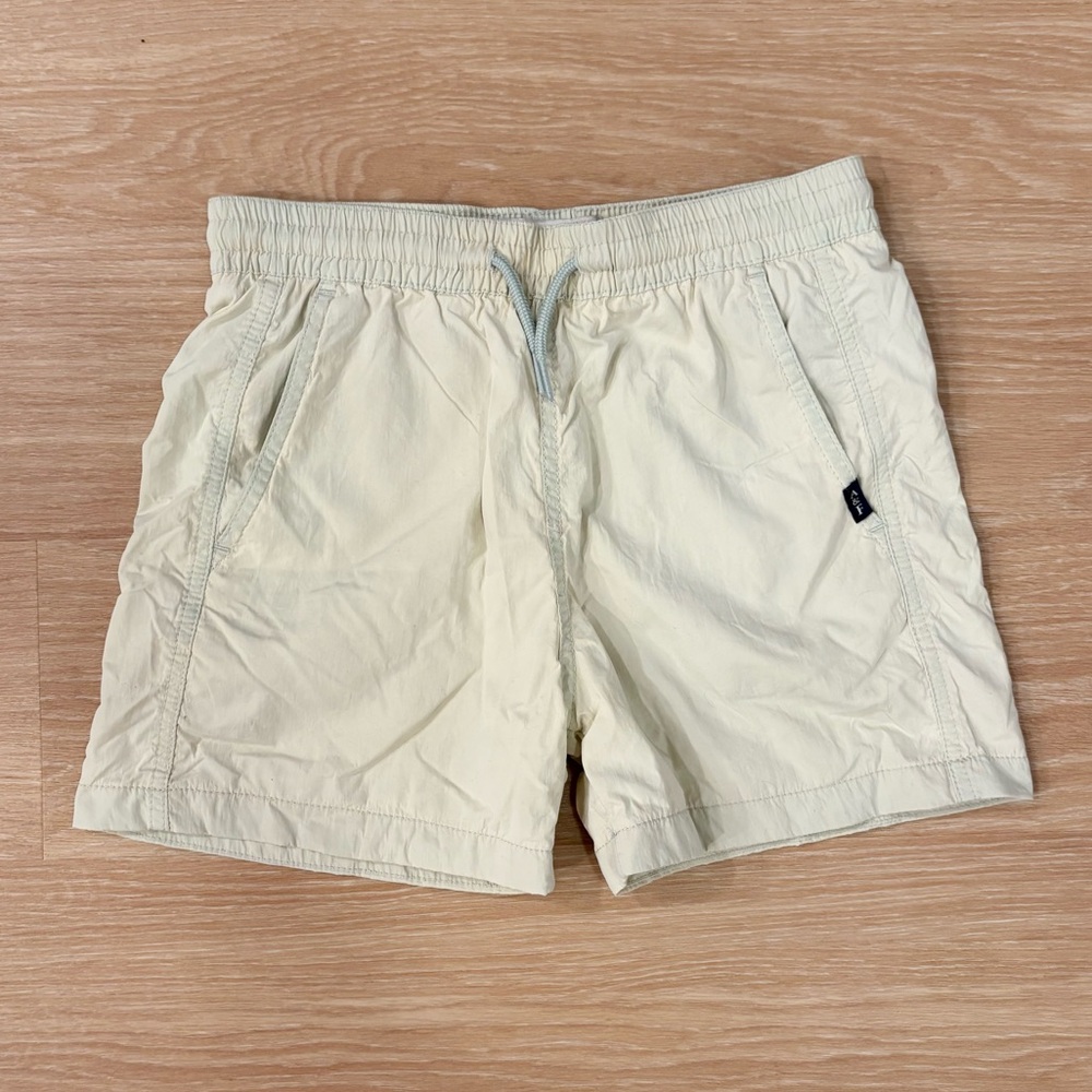 Abercrombie Kids Pool to Play Swim Trunks Lined Size 7/8 Light Cream Green